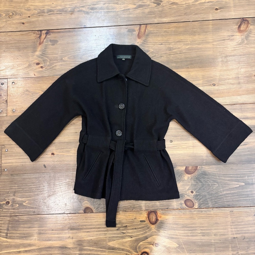 Harve Benard Belted Wool Jacket, size S